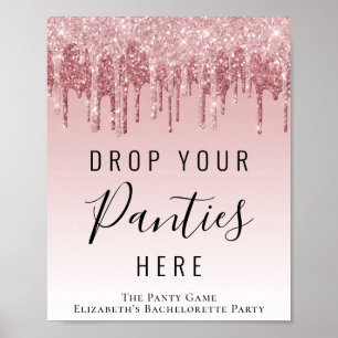 Poster Symbole de Parties scintillant en or rose rose Gam