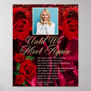 Poster SYMBOLE DE POÈME funéraire Rose rouge soyeux