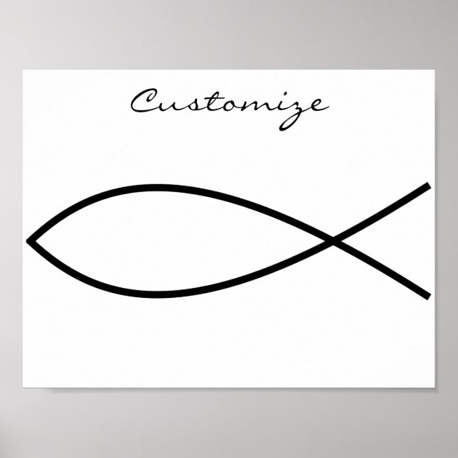 Poster Symbole de poisson chrétien Ichthys Thunder_Cove (Devant)