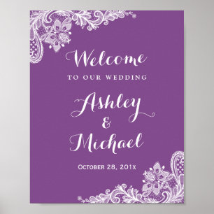 Poster Symbole de réception de mariage de dentelle Viol