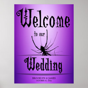 Poster Symbole de réception du mariage d'Halloween Araign
