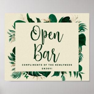 Poster Symbole de réception Trendy Open Bar