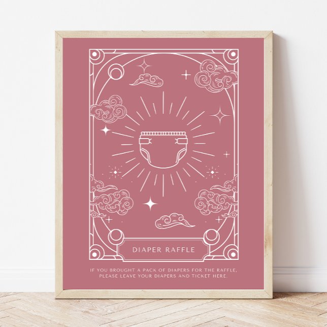 Poster SYMBOLE DE RECHANGE Baby shower céleste Rose (Créateur téléchargé)
