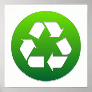 Poster Symbole de recyclage vert