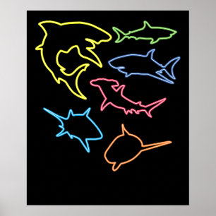 Poster Symbole de requin - Cadeaux adorés de requins mign