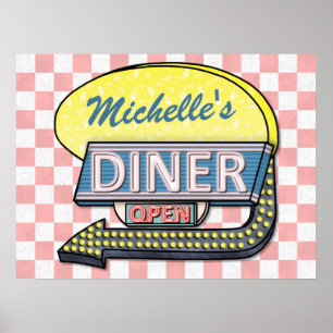 Poster Symbole de Retro Diner pour Enora