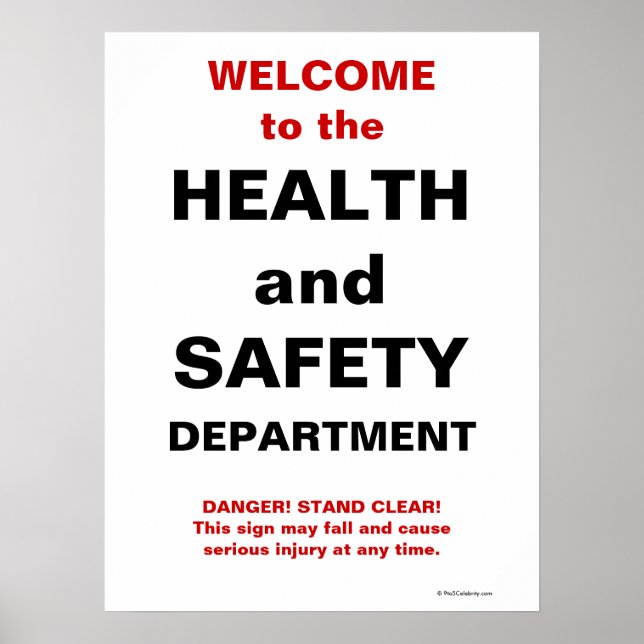 Poster Symbole de santé et de sécurité amusant (Devant)