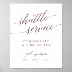 Poster Symbole de service de la calligraphie or Rose élég