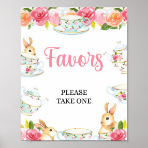 Poster Symbole de table Favoriser Tea Party Douche