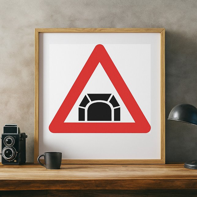 Poster Symbole de trafic du panneau d'avertissement du tu (Créateur téléchargé)