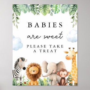 Poster SYMBOLE DE TRAITEMENT Baby shower Safari