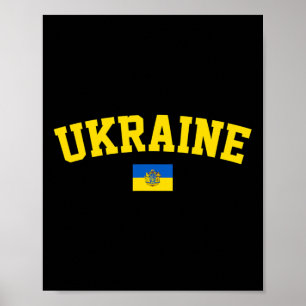 Poster Symbole de trident du drapeau de l'Ukraine Fierté