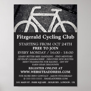 Poster Symbole de vélo, Club de cyclisme publicité