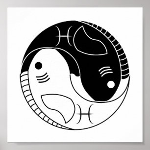 Poster symbole de zodiaque d'astrologie de poissons de