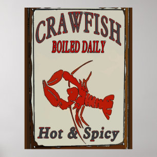 Poster Symbole d'écrevisse épicée Hot N
