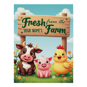 Poster Symbole des animaux de ferme
