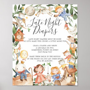 Poster SYMBOLE DES DIAPORATIONS DE Baby shower DE LA Nuit