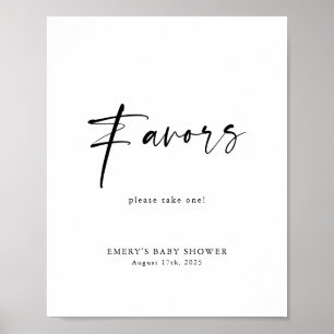 Poster Symbole des faveurs Baby showers modernes