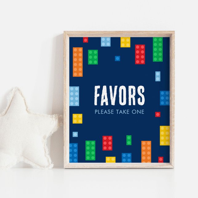 Poster Symbole des faveurs d'anniversaire des blocs de co (Créateur téléchargé)