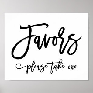 Poster Symbole des Faveurs Mariées Lettrées À La Main Chi