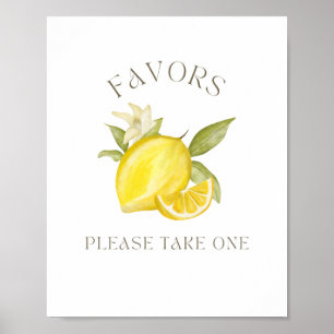 Poster Symbole des faveurs pour la fête à thème citron