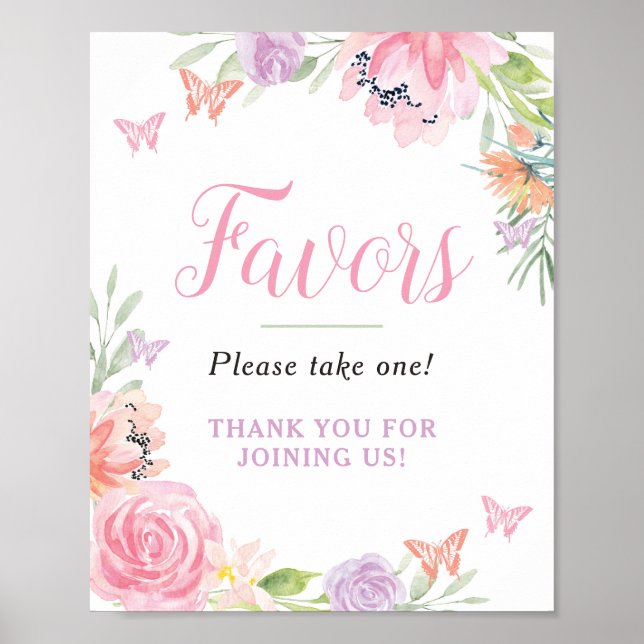 Poster Symbole des Fleurs de papillon Faveurs (Devant)