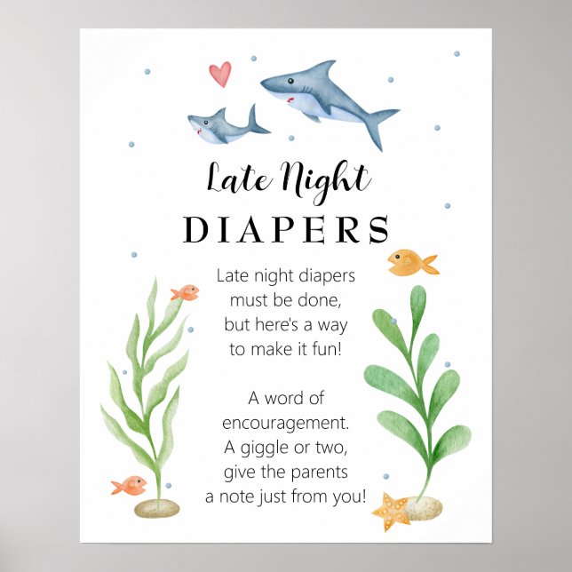 Poster Symbole des plongeurs nocturnes du Baby shower des (Devant)