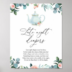Poster Symbole Diapositive De Nuit De Flore Blanche