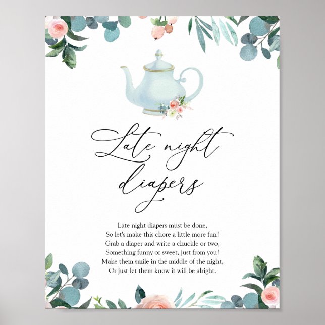 Poster Symbole Diapositive De Nuit De Flore Blanche (Devant)
