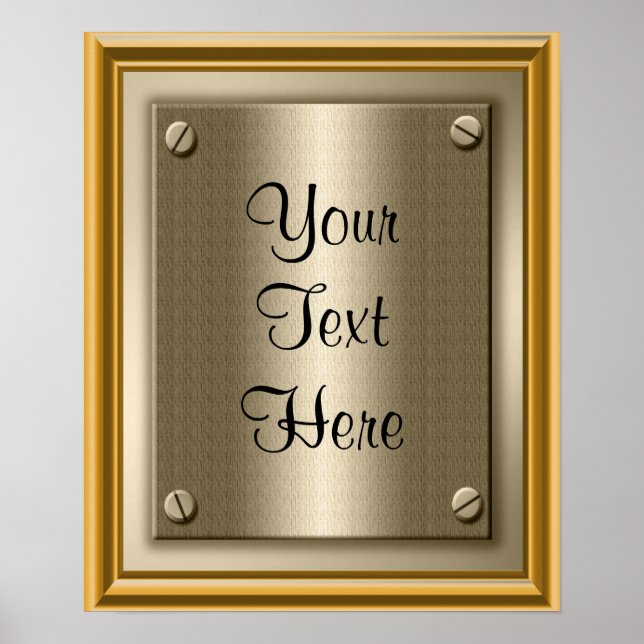Poster Symbole d'impression de l'affiche Gold Plaque (Devant)
