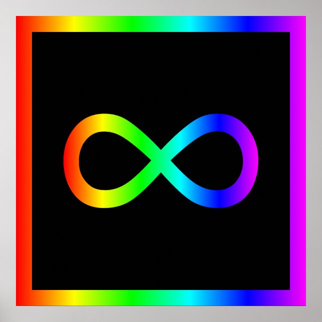 Poster Symbole d'infini arc-en-ciel (Devant)