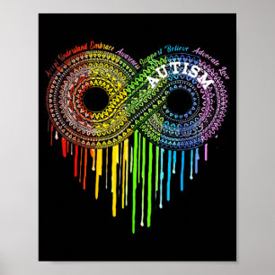 Poster Symbole d'infini de l'arc-en-ciel de l'autisme Sen