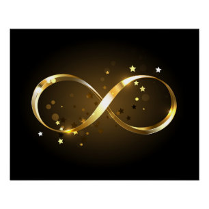 Poster Symbole d'infini doré