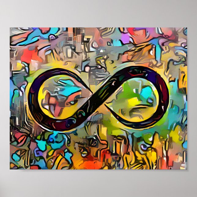 Poster Symbole d'infini | Sensibilisation sur l'autisme N (Devant)