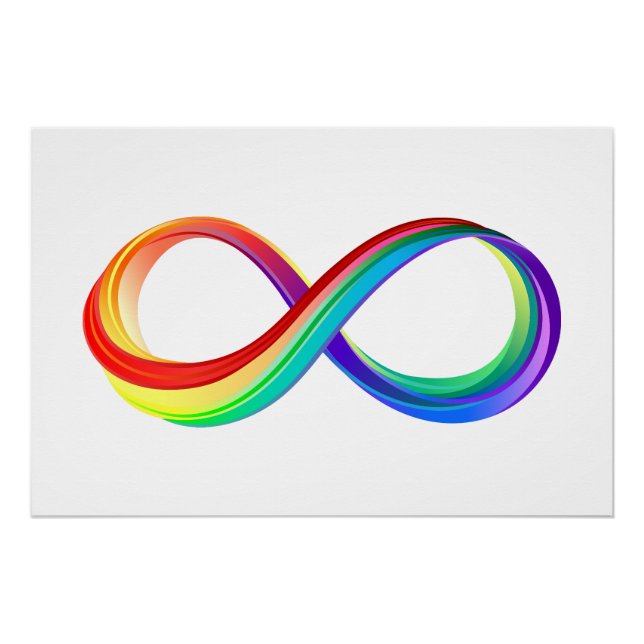 Poster Symbole d'infinité arc-en-ciel stratifié (Devant)