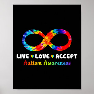 Poster Symbole d'infinité de teint en direct Amour Accept