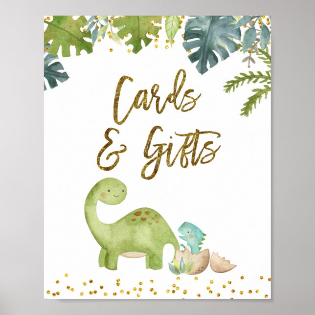 Poster Symbole Dinosaure Cartes et Cadeaux (Devant)