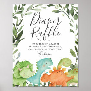 Poster Symbole Dinosaures Baby shower Dinosaures