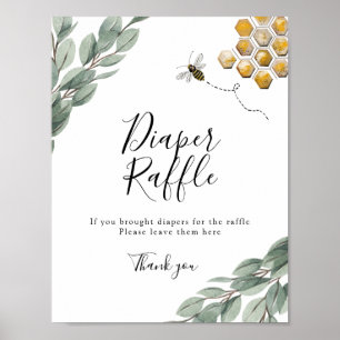 Poster Symbole doux comme peut Bee Eucalyptus Déchets