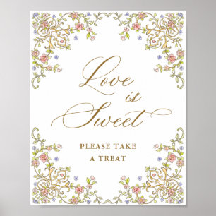 Poster Symbole doux de l'amour floral de Grace victorienn