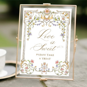 Poster Symbole doux de l'amour floral de Grace victorienn