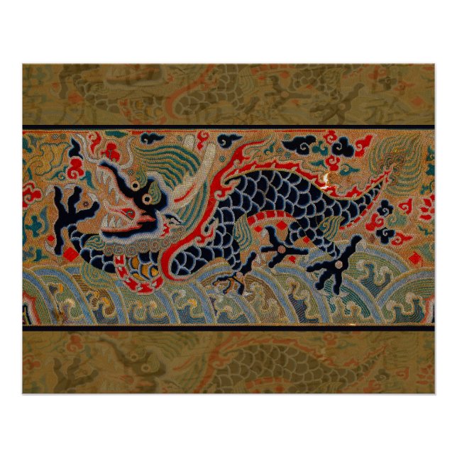Poster Symbole dragon chinois Antique asiatique (Devant)