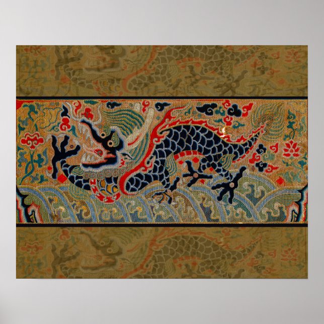 Poster Symbole dragon chinois Antique asiatique (Devant)
