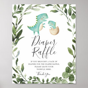 Poster Symbole du Baby shower de couches Dinosaure pour b