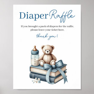 Poster Symbole du Baby shower de l'ours en peluche
