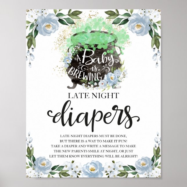 Poster Symbole du Baby shower des Diapositives de nuit d' (Devant)