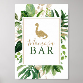 Poster Symbole du Baby shower Dinosaur Momosa Bar