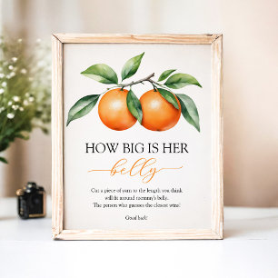 Poster SYMBOLE DU Baby shower orange