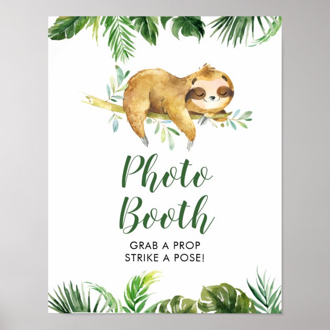Poster Symbole du Baby shower Photo Booth du garçon tropi (Devant)
