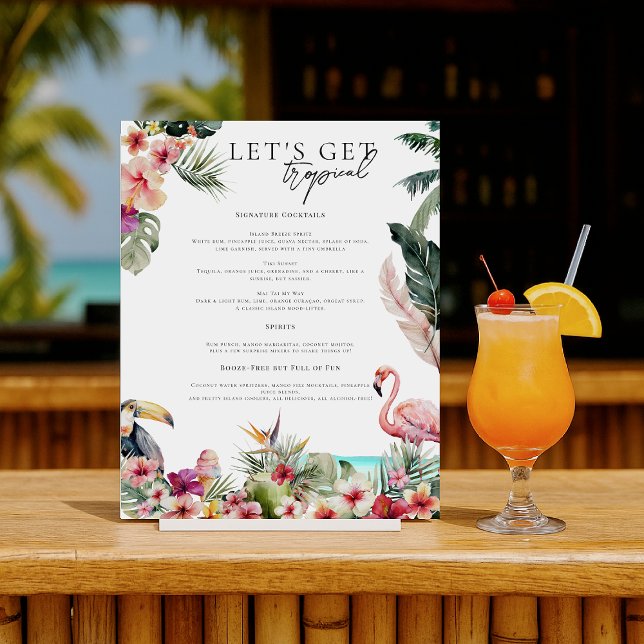 Poster Symbole du bar à boisson Tropical Luau Pool (Créateur téléchargé)